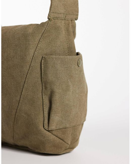ASOS Gray Canvas Crossbody Bag for men