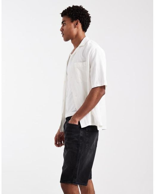 New Look White Bermuda Denim Shorts for men