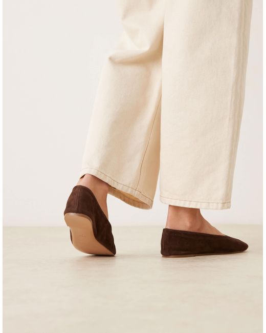 Mango Natural Leather Flat Shoe