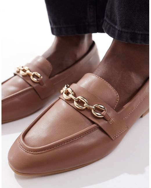 ASOS Blue Wide Fit Macaroon Chain Loafer