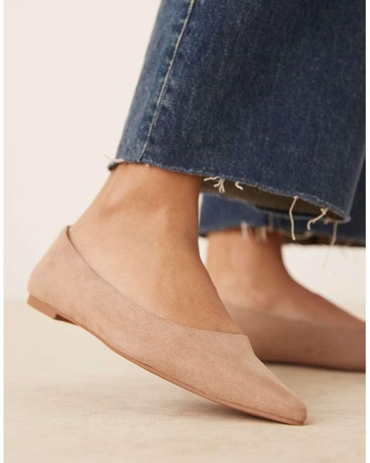 ASOS Blue Luck Pointed Ballet Flats