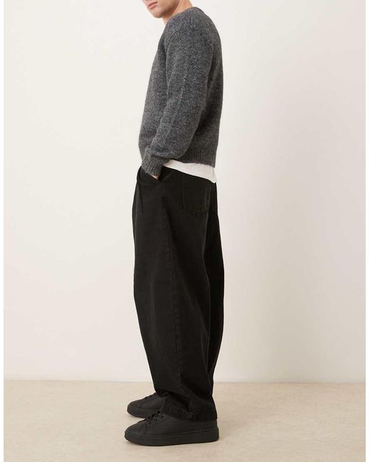 ASOS Gray Oversized Tapered Jeans for men