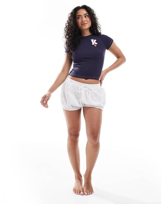 Cotton On Blue Cotton On Pointelle Kewpie With Love Sleep Tee