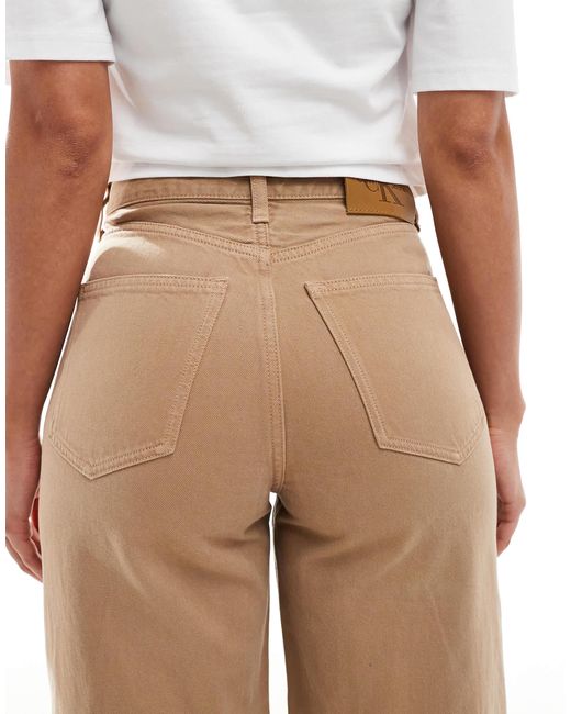 Jean ample - beige délavé Calvin Klein en coloris Natural