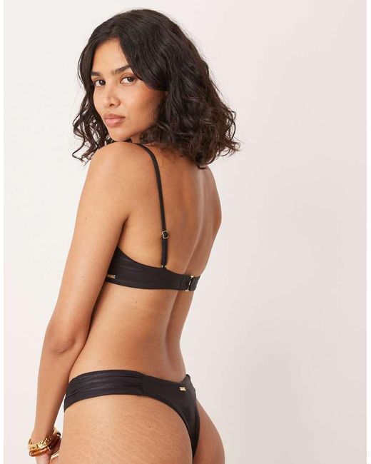 Tala Black Gathered Side Bikini Brief