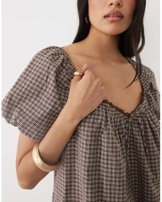 Cotton On Brown Daydream Babydoll Top