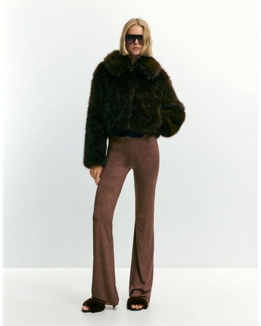 Pantalon évasé texturé - marron Pull&Bear en coloris Brown