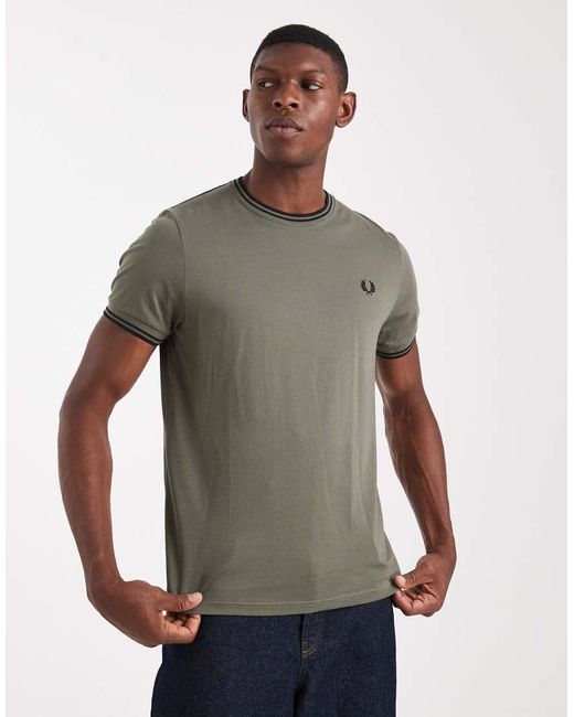 Fred Perry Green Twin Tipped T-shirt for men