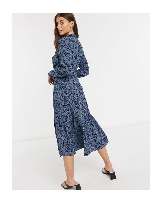 Whistles Leather Eucalyptus Print Dress 