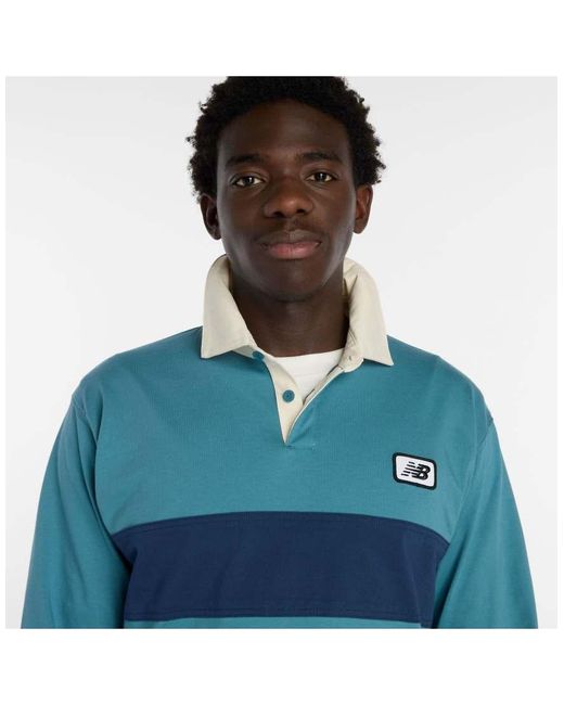 New Balance Blue Rugby Shirt for men