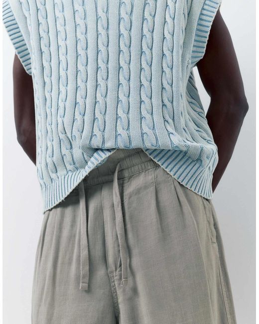 Pantalon en lin mélangé - nacré Pull&Bear pour homme en coloris Gray