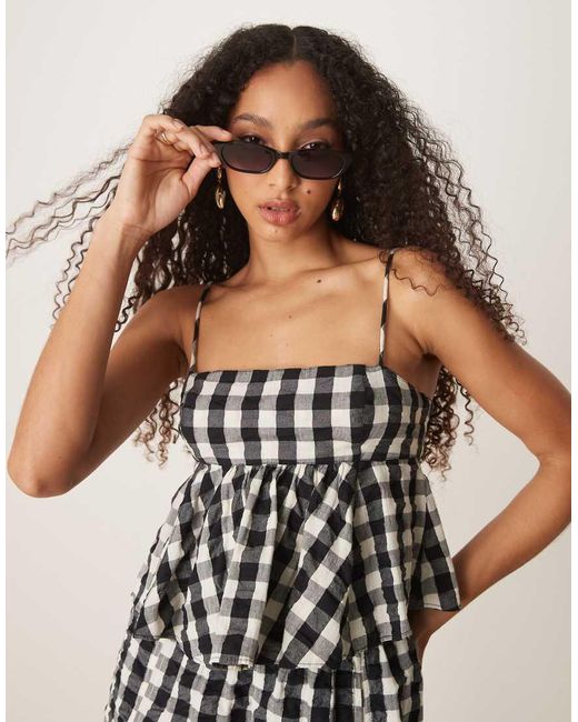 Top A Cuadros Negros Estilo Camisola De (Parte De Un Conjunto) Free People de color Black