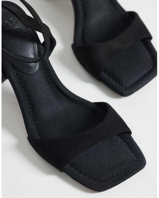 ASOS Black Hotel Barely There Block Heeled Sandals