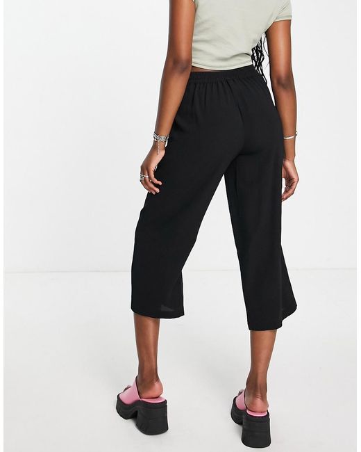 ONLY Black Tie Waist Culottes