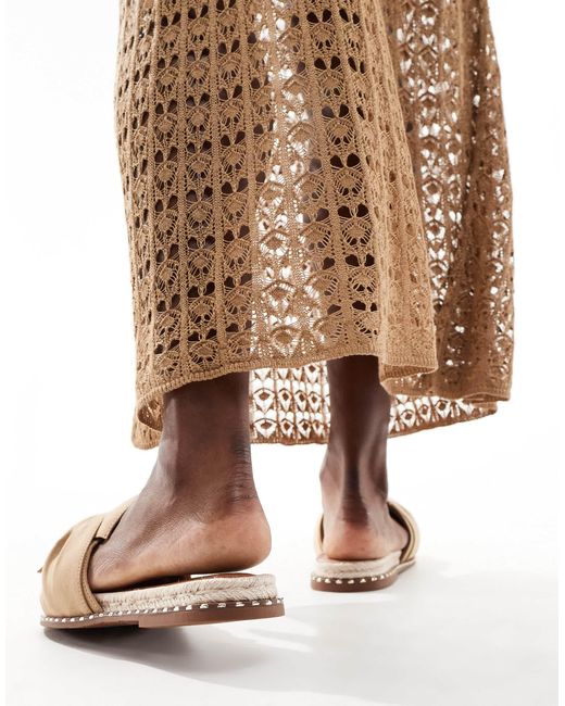 River Island Brown Twisted Flat Sandal