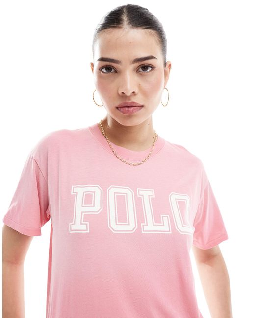Camiseta con logo en el pecho Polo Ralph Lauren de color Pink