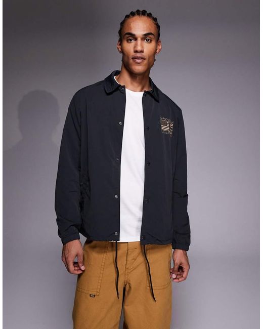 Barbour Blue Steve Mcqueen Logo Coach Jacket for men