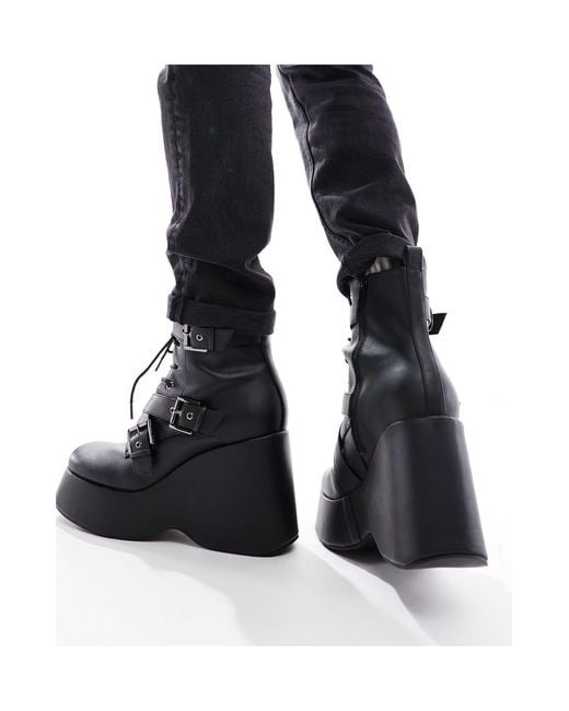 ASOS Black Wedge Heeled Boots for men