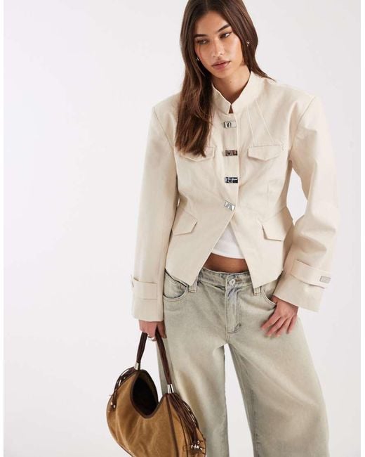 laagam Natural Milou Military Style Jacket