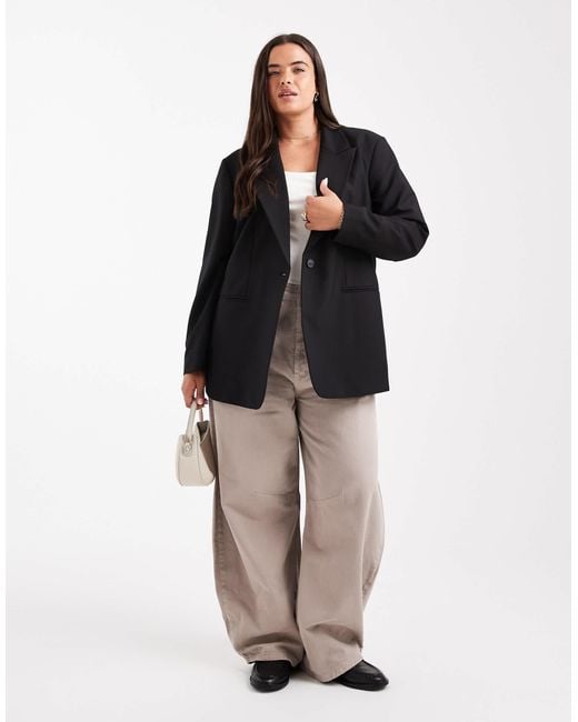 ASOS Black Curve Tailored Relaxed Blazer