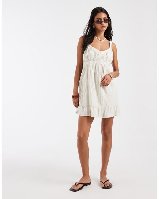 Hollister White Strappy Floaty Mini Dress