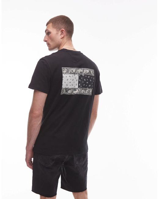 Tommy Hilfiger Blue Paisley Flag Back Print T-shirt for men