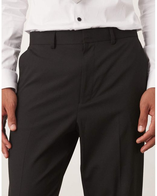 ASOS – schmal zulaufende anzughose in Black für Herren