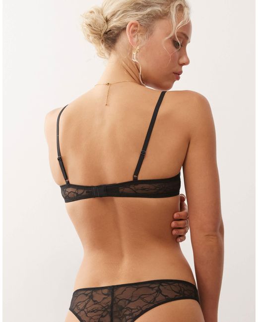 Weekday Natural Lace Wire Bra