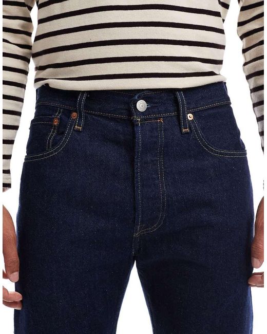 Vaqueros De Corte Recto Con Lavado Azul Oscuro 501 Original De Levi's de hombre de color Blue