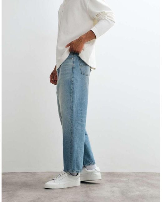 ASOS Blue Relaxed Tapered Jeans for men