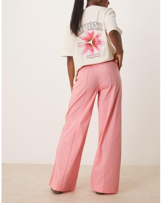 Pantalones De Chándal Rosas Con 3 Rayas De Croché De Adidas Originals de color Pink
