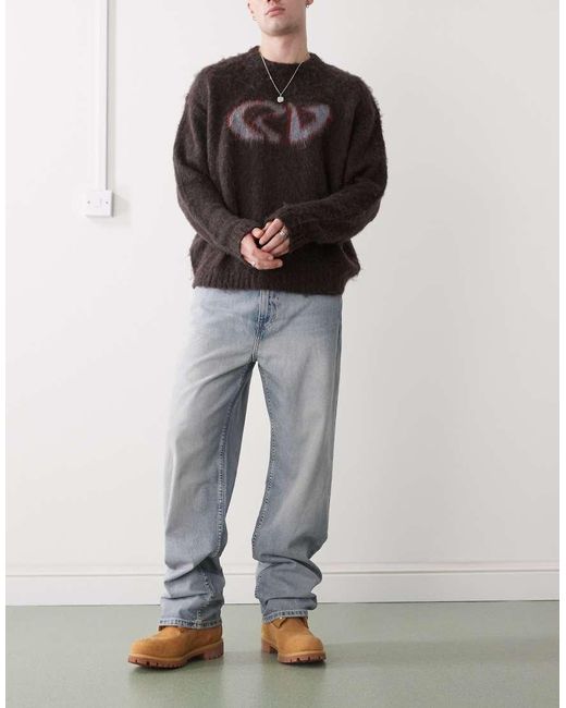 Weekday Gray Galaxy Loose Fit Baggy Jeans for men