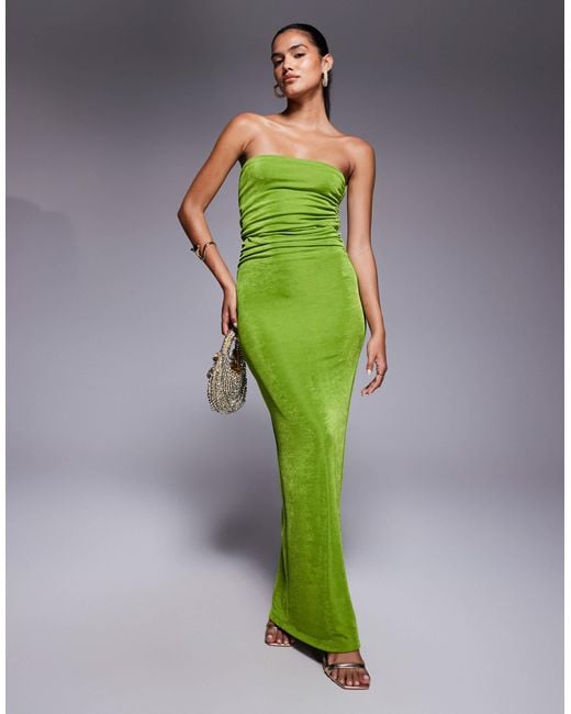 Aria Cove Green Double Layered Slinky Multiway Bodycon Maxi Dress