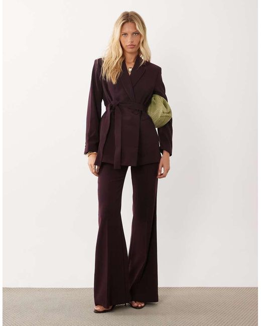 Mango Red Iguana Tie Waist Tailo Blazer Co-ord