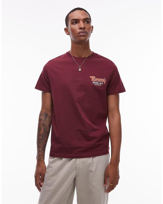 Tommy Hilfiger Red Bubble Chest Logo Slim T-shirt for men