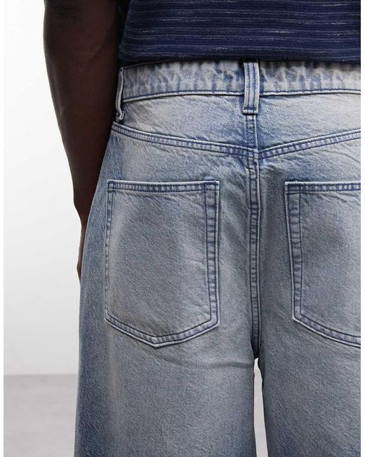 ASOS Blue Loose Denim Jorts for men