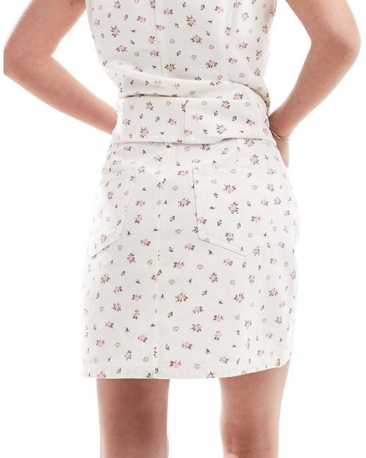 Threadbare White Co-ord Denim Mini Skirt