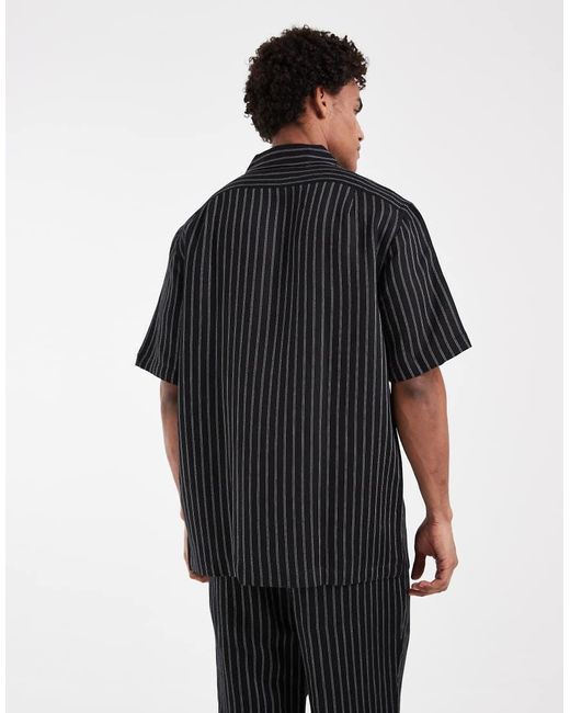 Tommy Hilfiger Black Linen Shirt Co-ord for men