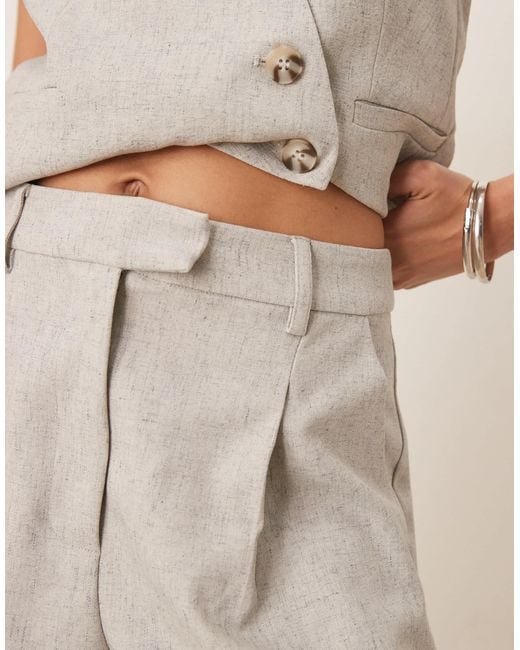 Y.A.S Natural Tailored Pleat Front Longline Shorts