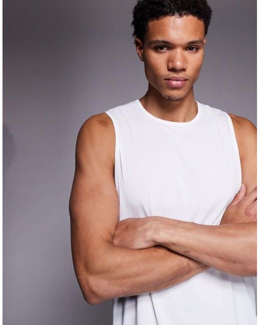 4505 White Nylon Performance Mesh Quick Dry Running Vest for men