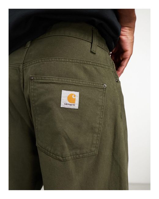 Carhartt Green Derby Loose Tapered Trouserss for men