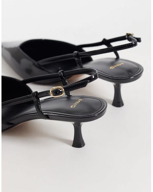 Mango Black Slingback-pumps mit absatz