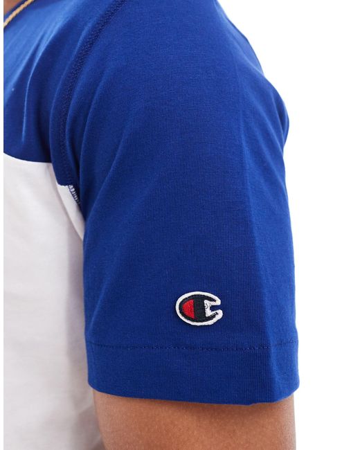 Rochester - t-shirt color block à logo universitaire - et blanc Champion pour homme en coloris Blue