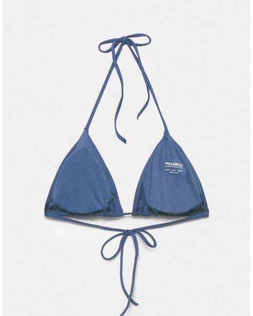 Pull&Bear Blue Triangle Bikini Top