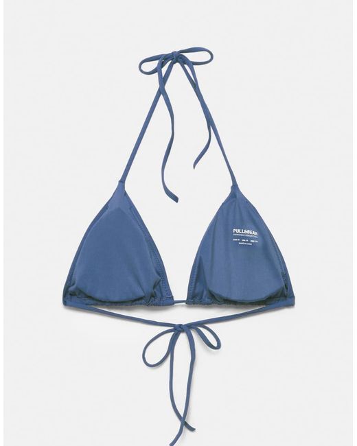 Top Bikini A Triangolo di Pull&Bear in Blue