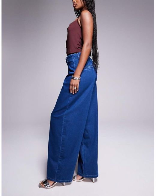Vaqueros De Corte Globo Con Lavado De River Island de color Blue