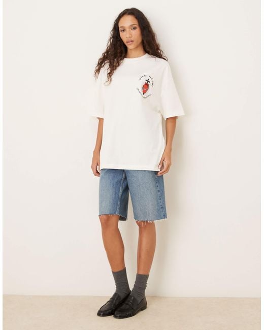 ASOS Multicolor Oversized T-shirt With Wild Heart Graphic
