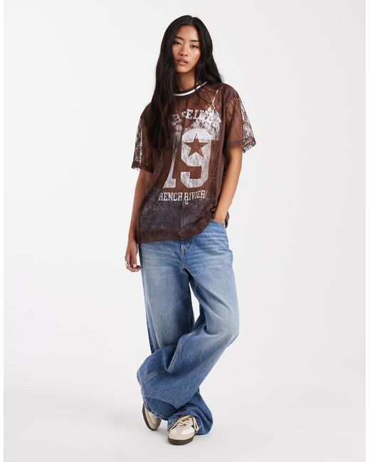 Maglia Stile Football di Miss Selfridge in Brown