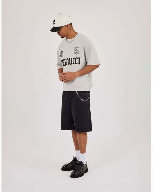 CERNUCCI White Boxy Waffle Print T-Shirt for men