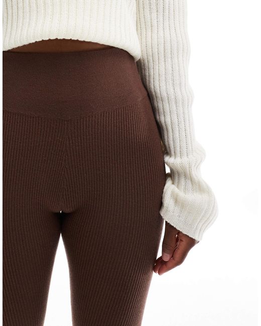Legging confortable en maille côtelée - chocolat Miss Selfridge en coloris Brown